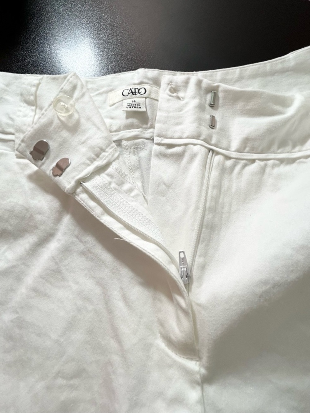 Cato White Straight Leg Pants Size 14 | Cropped Ankle Cotton Stretch Trousers - Picture 8 of 8